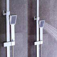 SENDERPICK Shower System With Thermostat, Shower Mixer, Rain Shower, Shower Set, Hand Shower And Glass Shelf, Chrome Complete Set, Lower Spout, Stainless Steel Shower Column, Overhead Shower, Rain Shower, Shower Rail 30/40cm (30cm) - 銀色 - 查看 2