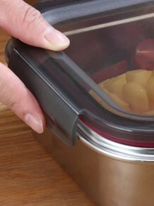 304 Stainless Steel Food Storage Container, Airtight Seal, Portable, Suitable For Refrigerator & Microwave Heating, & - Rectangle - View 4