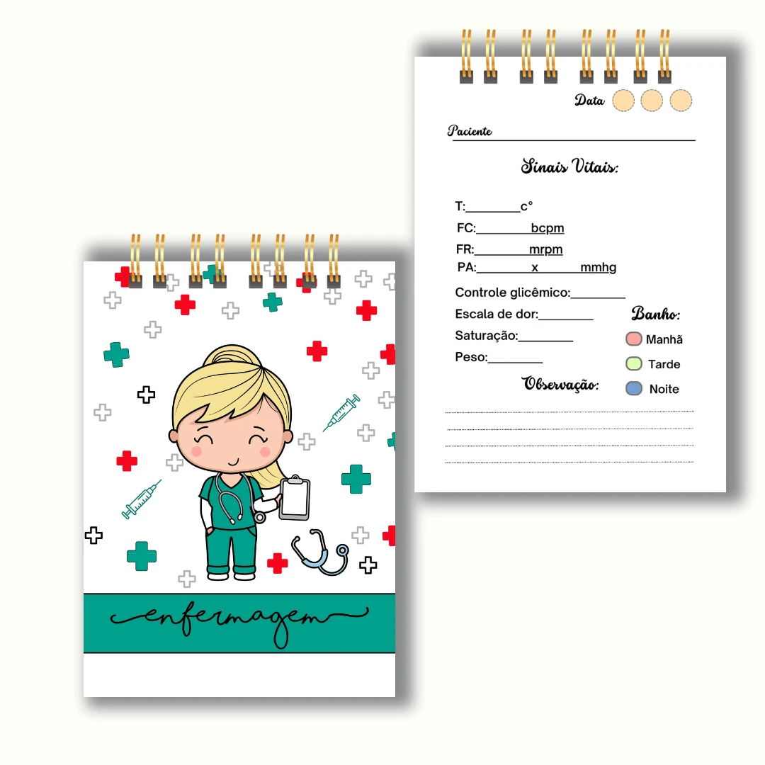 Nursing Vital Signs Pocket Diary - Màu vàng - Xem 1