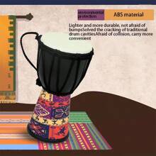1 Stück Afrikanische Djembe Trommel Schlaginstrument, leicht für Anfänger, handgefertigt mit Ziegenhaut [Einige Teile zufällige Farbe, Farbabweichungen]