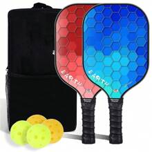 Pickleball Paddles Set Of 2 Or 4, USAPA Approved Pickleball Paddles Set With 4 Pickleball Balls And Pickleball Carry Bag, Fiberglass Pickle Ball Rackets 2 Pack Gifts For Beginners&Pros - 紅色 - 查看 1