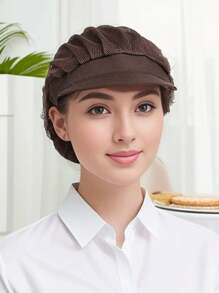 Gorra ajustable de trabajador de fábrica de alimentos, gorro de chef elástico antipolvo, apta para cocina, restaurante, catering, taller y bufé - material de tela, protectora e higiénica para trabajadores
