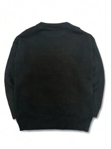 Pulover pentru bărbați, casual, cu model de pisici, din tricot jacquard