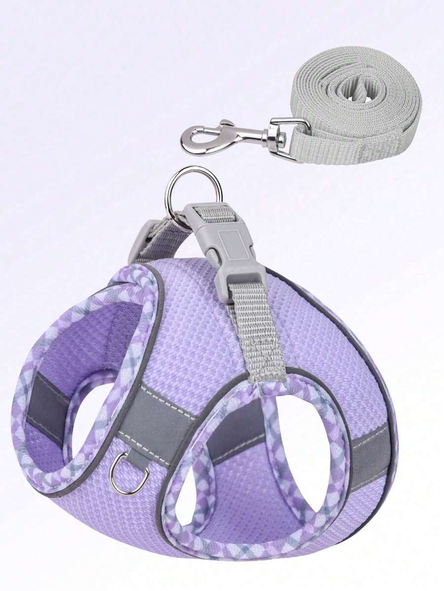 1 件透气舒适的网状狗背带，带反光条，紧密贴合