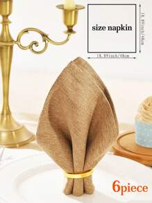 1/6pcs Linen Napkins, Soft & Smooth Linen Napkins, Can Be Folded Into Crown, Opera Fan, Triangle, Rose, French Pleats, Wine Glass Ear Shapes, Suitable For Room Decor, Dining Table Decor, Home Decor, Suitable For Festivals, Parties, Birthdays, Weddings And Dinners