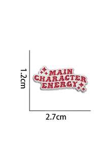 1 件有趣的红色字母标语徽章胸针配饰 - 粉色 - 查看 3