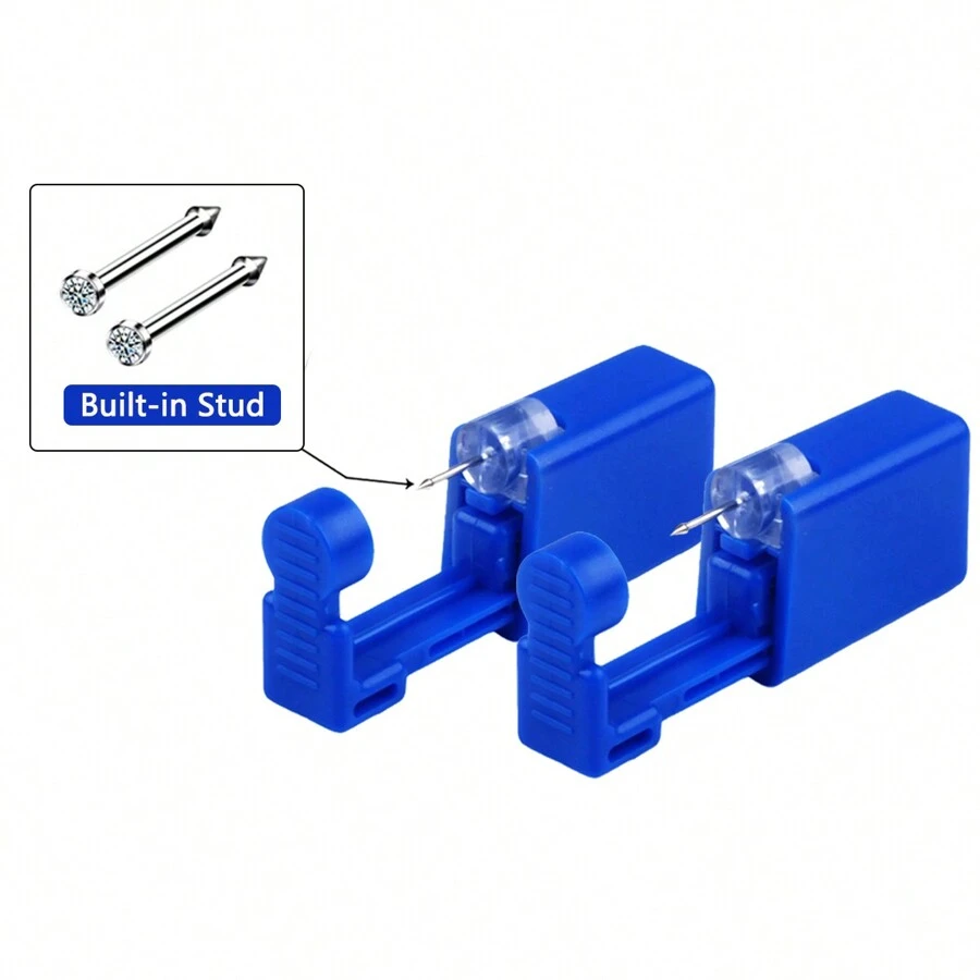 2 Packs Disposable Nose Piercing Kit,Self Nose Piercing Gun Kit With Stud For Nose Ring - Blue - View 1