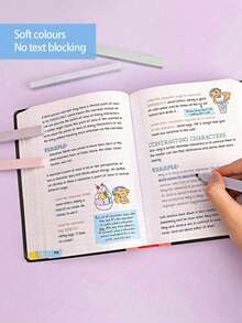 Set de 6 piezas/12 piezas de resaltadores, bolígrafos marcadores de punta cincel para estudiar, tomar notas, bolígrafos marcadores de punta cincel suave y leve, suministros de papelería, resaltadores cuadrados estéticos (color aleatorio), de vuelta a la escuela - Multicolor - Ver 8