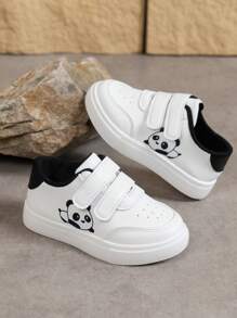 1 Pair Unisex Casual Sneakers, Comfortable Non-Slip Breathable Flat Shoes With Panda Decoration, Suitable For All Seasons