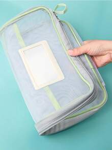 1 Pc Double-Layer Nylon Mesh Document Bag, Subject Bag, Subject Bag, Classification Bag, Student Test Paper Bag, Test Paper Book Storage Bag,Subject Sorting Bags Mesh Yarn File Bags Thickened Papers Books Students Exam Storage Bags - Multicolor - View 5