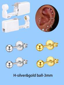 2-4pcs Ear Piercing Kit Disposable Ear Piercing Gun Kit Self Piercing Gun And Build-In 4mm 5mm Crown Star Earrings Stud DIY At Home Ear Piercing Gun - Hypoallergenic, And Painless - Multicolor - View 23