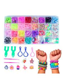 Kit Pulseira Fábrica Elásticos Loom Band Miçangas 1564 pçs - FBPSK15 - Visão 1
