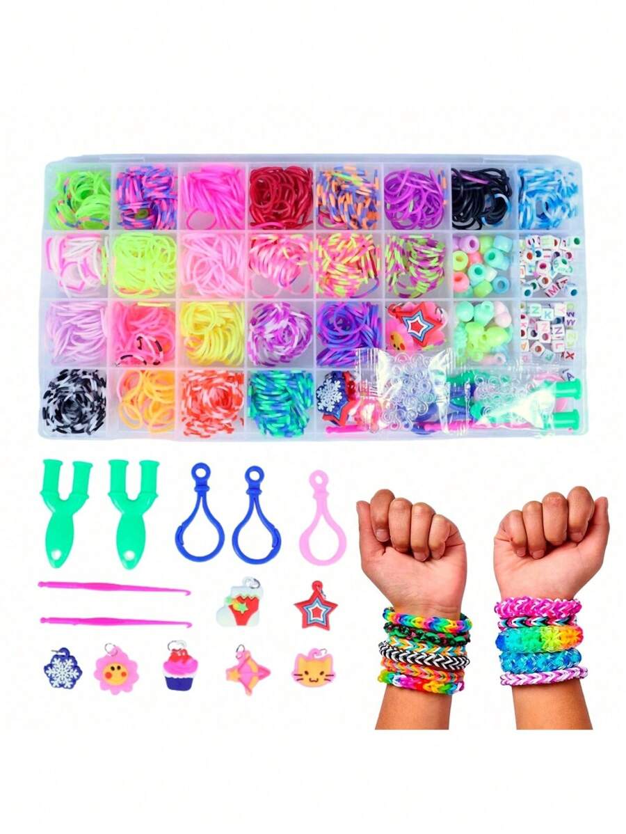 Kit Pulseira Fábrica Elásticos Loom Band Miçangas 1564 pçs - FBPSK15 - Visão 1