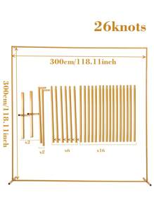 1set Metal Square Balloon Arch Frame, Birthday Bridal Shower Wedding Anniversary Gender Reveal Party Courtyard Background Decoration Balloon Arch Stand, Balloon Arch Accessories, Suitable For Pairing With Gauze Curtains, Simulated Flowers, And Balloon