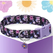 Polyester Printed Dog Collar Cute Flower Decor Pet Collar For Small/Medium/Large Dogs - Multicolor - View 2