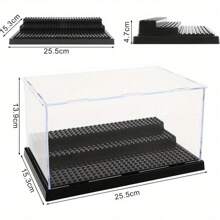 Acrylic Display Case 3-Level 25.5x15.3x13.9CM Removable Display Shelves Perspex Dustproof Minifigure Display Case Toys Model Acrylic Display Box Hold Up To 30 For  Lovers Car Model - Transparent - View 4
