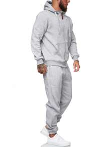 Sweatsuits For Men 2 Piece Sets Men's Tracksuit Set Leisure Suits Sweat Jackets Athletic Jogging Suits Casual Outfits - 淺灰色 - 查看 2