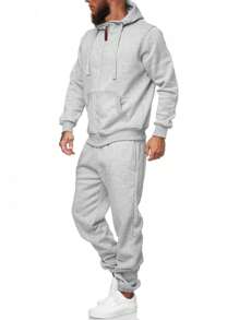 Sweatsuits For Men 2 Piece Sets Men's Tracksuit Set Leisure Suits Sweat Jackets Athletic Jogging Suits Casual Outfits - 淺灰色 - 查看 3