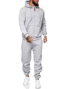 Sweatsuits For Men 2 Piece Sets Men's Tracksuit Set Leisure Suits Sweat Jackets Athletic Jogging Suits Casual Outfits - 淺灰色 - 查看 1