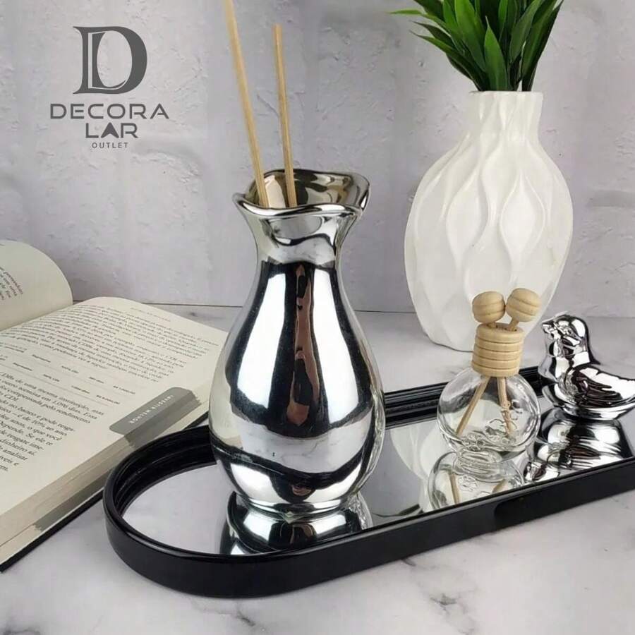 Multipurpose Decorative Mirrored Tray Bathroom Lavatory Decoration Coffee Mirrored Tray - 黑色 - 查看 1