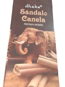 Caja con 6 hexagonales incienso marca Dhaka, aroma sándalo canela alivia el stress y atrae la prosperidad - Café integral - Ver 2