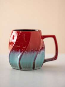 1 Stück 550ml kreative Rissglasur Keramiktasse, Tasse mit großem Fassungsvermögen für Frühstück, Milch, Büro, Wasser, Bier, Kaffee, Zuhause Blumentee, Getränkebecher, Schulanfang - Wasserbecher mit schillerndem Muster - Übersicht 11