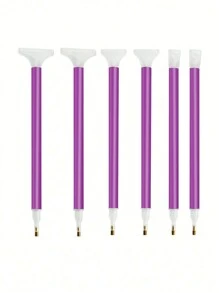 6/12pcs Purple Polka Dot Diamond Painting Set - Fast & Easy Diamond Embroidery Kit With Adhesive & Drill Tools - Multicolor - View 2