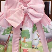 Vestido Infantil Menina Fazendinha Rosa 1 Ao 4 Luxo Promoção - Rosa Bebê - Visão 3