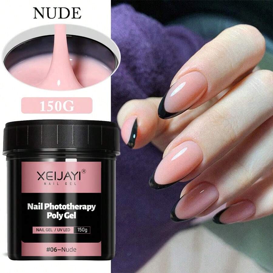XEIJAYI 1 Unidad De Gel De Uñas Polivinílico De 150g, Gel De Uñas Curado Con Led Uv, Gel De Extensión De Uñas De Cristal Acrílico Para Uñas Diy En Salón De Casa
