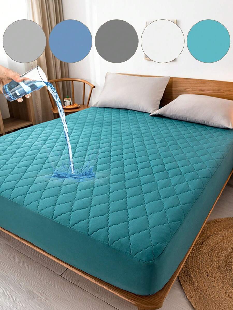 1件装防水床笠，床上用品，床单，床垫罩，柔软舒适的卧室床上用品，亲肤床垫保护套，深口袋凉爽透气绗缝床笠，适用于大号、特大号、单人床等各种尺寸，柔软的床垫保护套和床垫垫层，防尘，可机洗，绿色 - 綠色 - 查看 1