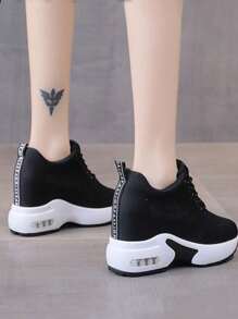 Women's Sneakers Summer Autumn Breathable Canvas Shoes Low Top - 黑色 - 查看 1