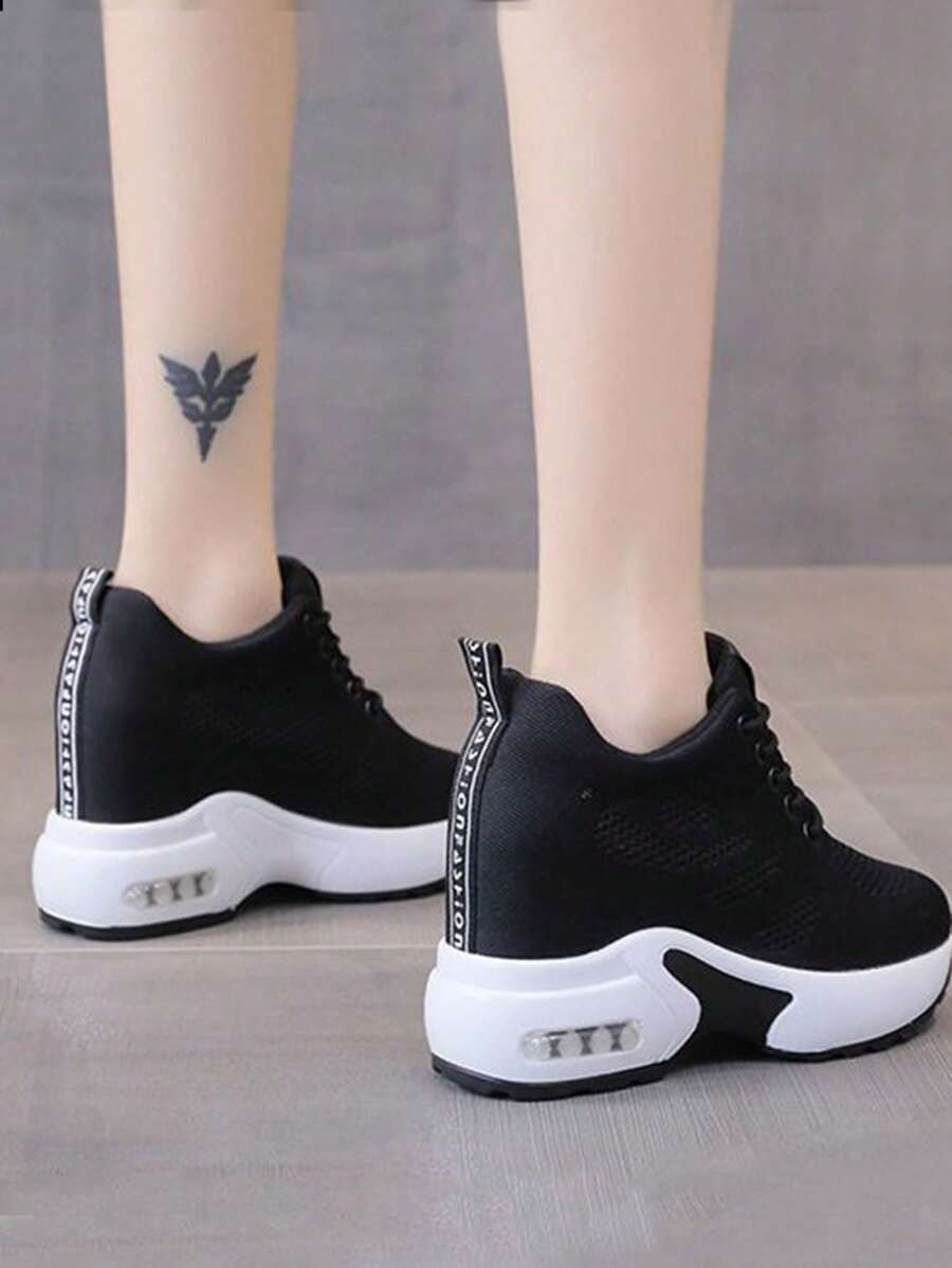 Women's Sneakers Summer Autumn Breathable Canvas Shoes Low Top - 黑色 - 查看 1