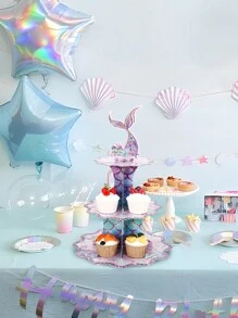 1 Bộ Giá Để Bánh Nàng Tiên Cá Màu Tím, Giá Để Bánh Cupcake, Khay Bánh Nhiều Tầng, Thích Hợp Cho Tiệc Tùng, Sinh Nhật Nàng Tiên Cá Màu Tím, Bàn Ăn Ngày Lễ, Trang Trí Bánh Tự Làm, Phụ Kiện Trang Trí Bánh Sinh Nhật, Khay Thức Ăn, Giáng Sinh - nàng tiên cá - Xem 5