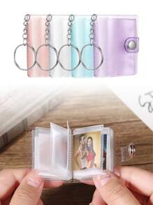 1PC/4PCS 1 Inch/2inch Mini Small Photo Album Valentine Photo Storage With Keychain Clear Pocket Photo Album Keychain For Picture Valentine Wedding Birthday Anniversary Memory,Suitable For Photos, Backpack For School Christmas Gift Ideas Bag Accessories Lanyards With Id Holder Car Accessories Bag Charms - Multicolor - View 1
