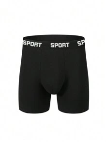 5pcs/Pack Men's Solid Color Loose Boxer Briefs, Breathable & Stretchy Workout Shorts, Suitable For Casual, Beach & Swimwear