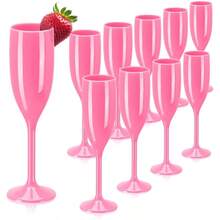 优质水晶手工酒杯，超薄工艺，无可挑剔的经典高脚杯，耐用的塑料葡萄酒/果汁玻璃器皿，适合家庭、露营、派对 - 彩色 - 查看 12