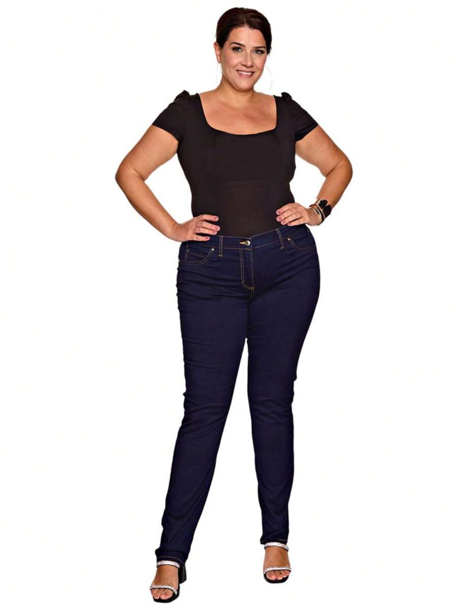 Plus Size Jeans - Blue - View 1