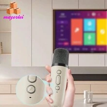 K12 Bluetooth Speaker With Dual Microphone Karaoke HIFI Speakers With RGB Light Sound Subwoofer Boombox Support Multiple Input Modes - Baby Pink - View 5