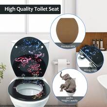 Round Toilet Seat, Slow Close Wood Toilet Seats, Wooden Toilet Seats With Strong Alloy Hinges - H170 - View 4