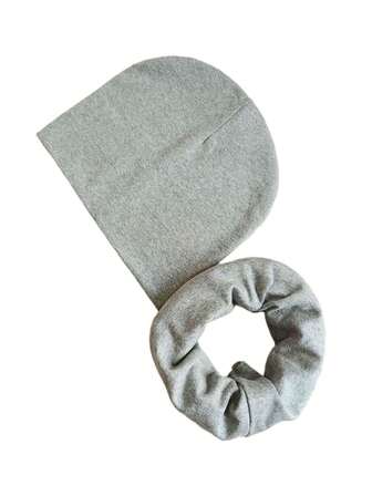 2 st/set barn enfärgad mössa och halsduk, stickade varma mössor och halsdukar för småbarn/ungdom pojkar och flickor, vår/höst