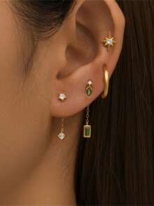 3 piezas Pendientes con borla de circonita de plata de ley 925 para mujer, pendientes clásicos colgantes, adecuados como regalo para mamá, joyería nupcial, joyería fina