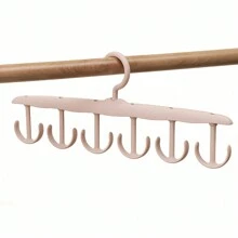 1pc Rotating & Space-Saving Plastic Hanger Organizer, 12 Hook Capacity For Bras, Camisoles, Scarves, Ideal For Closet, Dorm And Apartment Storage, Hanging Accessories