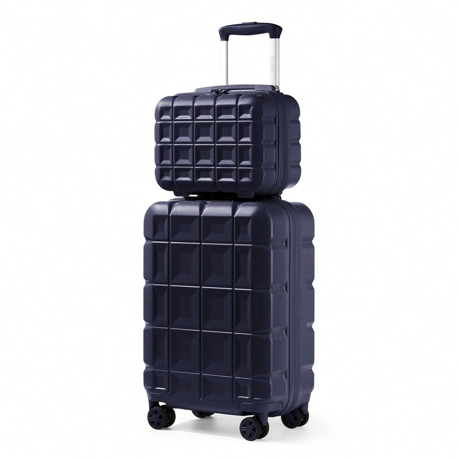 2 Piece Lightweight Hard Case ABS Luggage Set With TSA Lock And Spinner Wheels Includes 20 Inch Cabin Carry-On Suitcase And 13 Inch Vanity Case Travel Hand Luggage Suitcase Set Travel Suitcase Suitcases Suit Case Durable Travel Luggage Carry On - Navy Blue - View 1