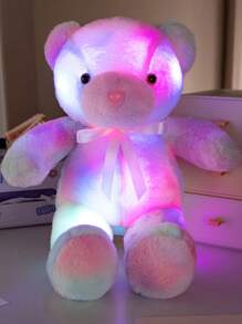 圣诞装饰 30 厘米/11.81 英寸 LED 发光泰迪熊毛绒玩具 可爱发光熊毛绒动物，具有夜光功能，是娱乐和家居装饰生日派对家居女孩房间装饰情人节、泰迪熊、女孩玩具、儿童玩具的理想礼物 - 彩色 - 查看 2