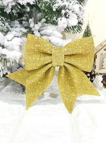 2 Stück festliche Weihnachtsbaum Glitzer Schleifen Deko, rote Pailletten Schleifen dekorative Ornamente für Weihnachtspartys, Hotels, Einkaufszentren und Schaufensterdekorationen, DIY Kranz Zubehör, Weihnachten - Verschiedenfarbig - Übersicht 8