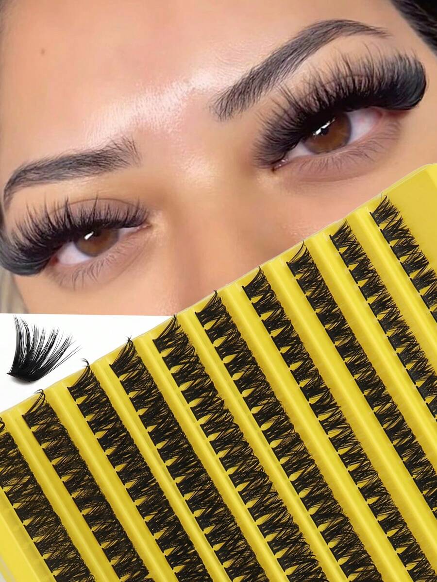 10 rangées de cils regroupés épais et moelleux pour extension de cils DIY, cils individuels