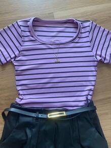 Striped Blouse Spring Summer - Màu Lilac Tím - Xem 2