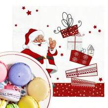 20pcs Christmas Napkins, Santa Claus Christmas Paper Napkins, Christmas Napkins, Holiday Napkins, Christmas Cocktail Napkins, Christmas Disposable Napkins, Christmas Dinner Napkins, Merry Christmas - Multicolor - View 5