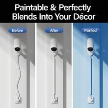 墙壁电线隐藏器，适用于一根电线，62.8 英寸电线盖，适用于墙壁上的电线，易于安装的墙壁电缆盖，白色电缆槽隐藏电线，墙壁电缆隐藏器电线管理，4X 长 15.7 英寸，宽 0.6 英寸，高 0.4 英寸 - 常規 - 查看 4