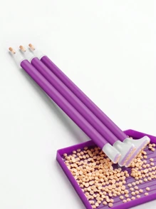 6/12pcs Purple Polka Dot Diamond Painting Set - Fast & Easy Diamond Embroidery Kit With Adhesive & Drill Tools - Multicolor - View 6